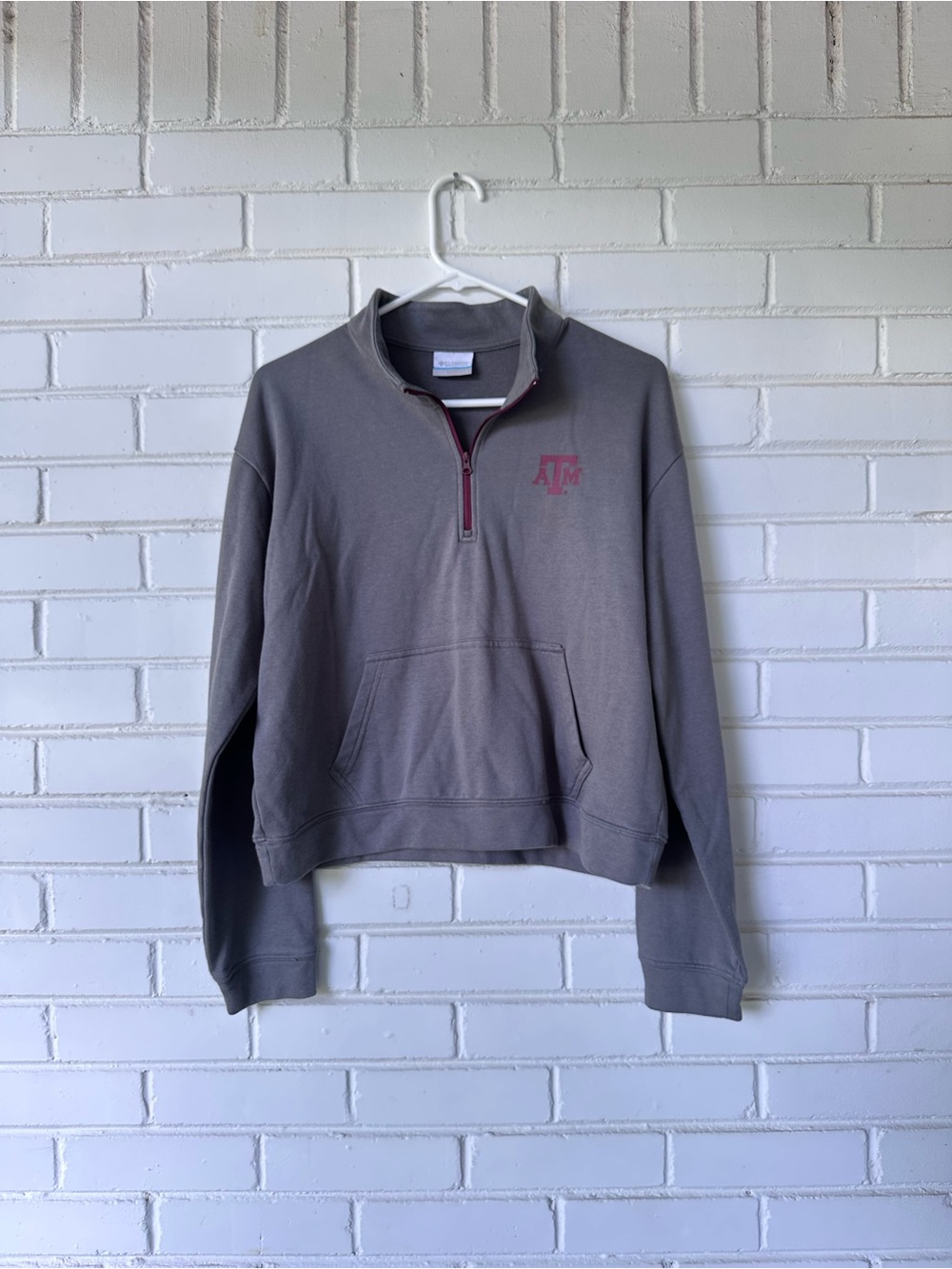 Columbia Texas A&M Aggies Women's Cropped Quarter-Zip Pullover Sweatshirt - Gray